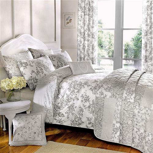 Dreams 'n' Drapes Parure de lit Curtina Malton Gris ardoise, Ardoise, King