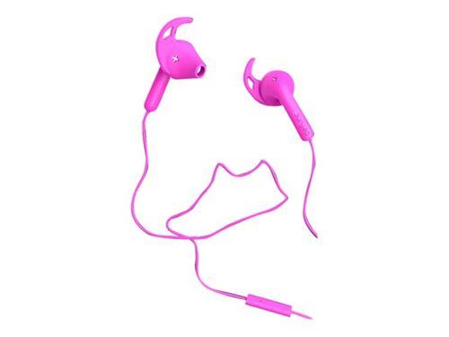 DeFunc Go Sport - In-ear hoofdtelefoons met micro - oordopje - met bekabeling - roze