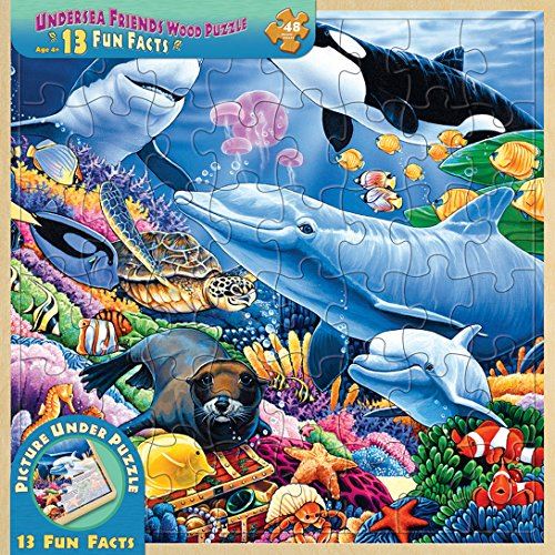 MasterPieces Wood Fun Facts of Undersea Friends - 48 Piece Kids Puzzle