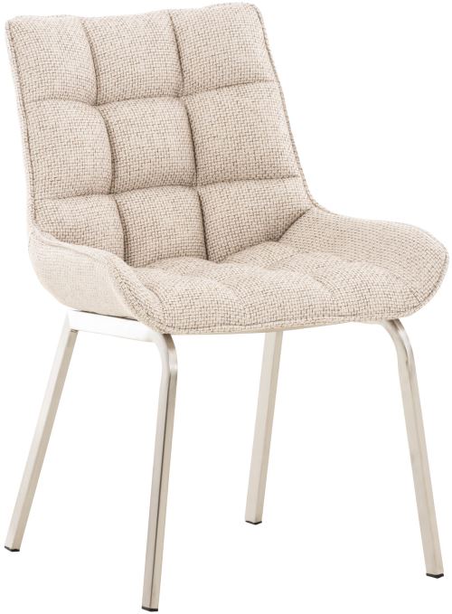 Chaise Saranda en Tissu avec Piètement en acier inoxydable - Assise Ivoire