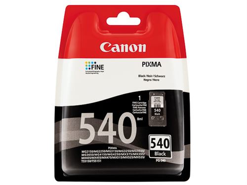 Canon PG-540 - 8 ml - noir - original - cartouche d'encre - pour PIXMA MG2250, MG3250, MG3510, MG3550, MG3650, MG4250, MX395, MX455, MX475, MX525, MX535
