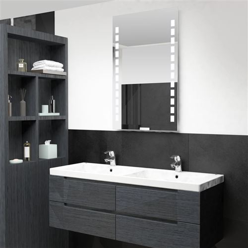 Miroir mural à LED pour salle de bains 60 x 100 cm (144698)