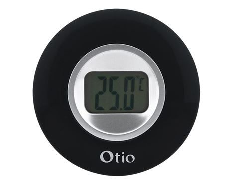Otio thermomètre d'intérieur avec écran LCD 77 mm noir