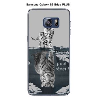 Coque Samsung Galaxy S6 Edge Plus design Chat Tigre Blanc fond gris Et Alors !