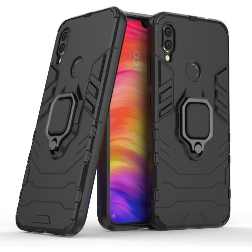 Coque en TPU porte-anneau de protection contre le froid Kickstand hybride noir pour votre Xiaomi Redmi Note 7