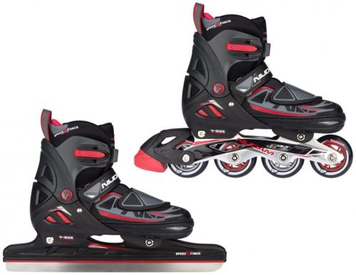 NIJDAM combinaison patin/ patin junior noir/rouge