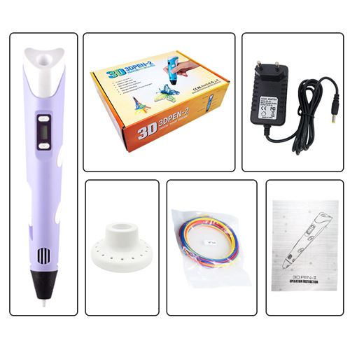 Stylo 3D d'impression +3 Multicolores Filament PLA pour Enfant et Adulte-violet