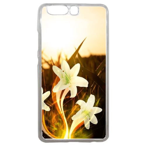 Coque Lys Blanc Illuminé Compatible P10 Transparent