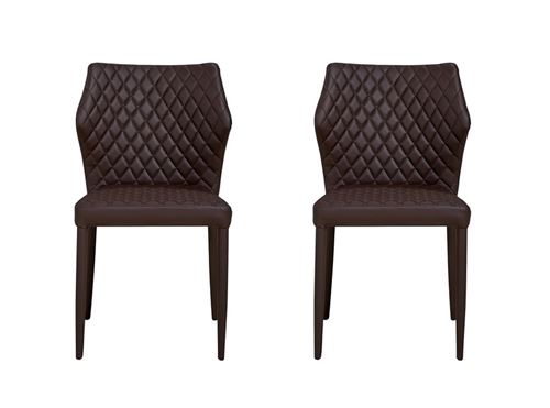 Set De 2 Chaises Ara Contemporain Marron - Pour le Bureau, Cuisine, Séjour