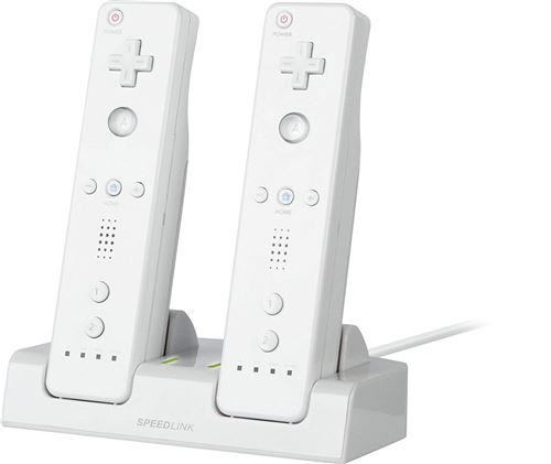 Speedlink JAZZ USB Charger - for Wii U-Wii (USB, Deux Packs d´Accus, 18 Heures de Jeu) Blanc