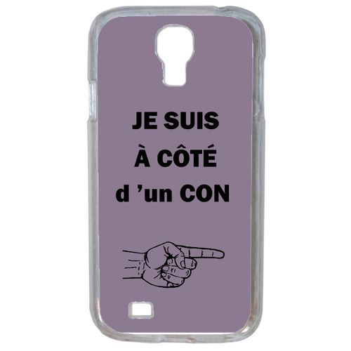 Coque Con Sur Fond Violine Compatible Samsung Galaxy S4 Transparent