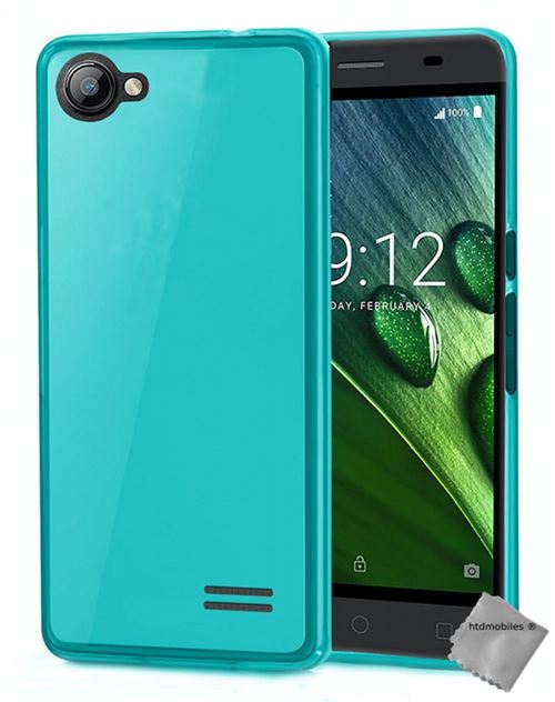 Housse etui coque pochette silicone gel fine pour Acer Liquid Z6E avec verre trempe - BLEU