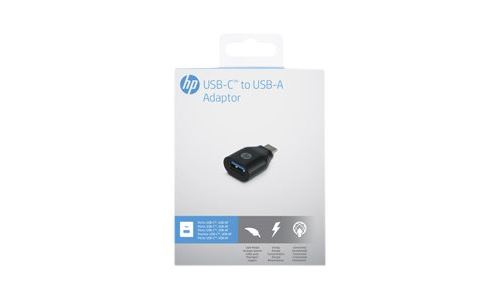 Adaptateur usb 2.0 hp 2ux20aaabb - [1x usb-c™ mâle - 1x usb 2.0 type a femelle] - - noir 38768