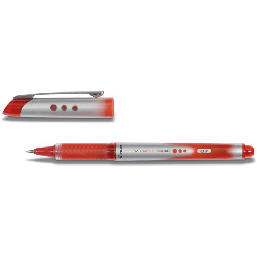 PILOT Stylo roller V-Ball Grip 07 encre liquide Pte Moyenne Rouge