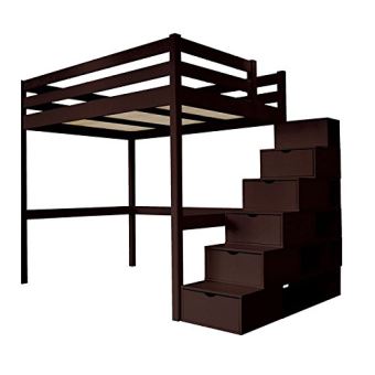 Abc Meubles Lit Mezzanine Sylvia Avec Escalier Cube Bois Cube