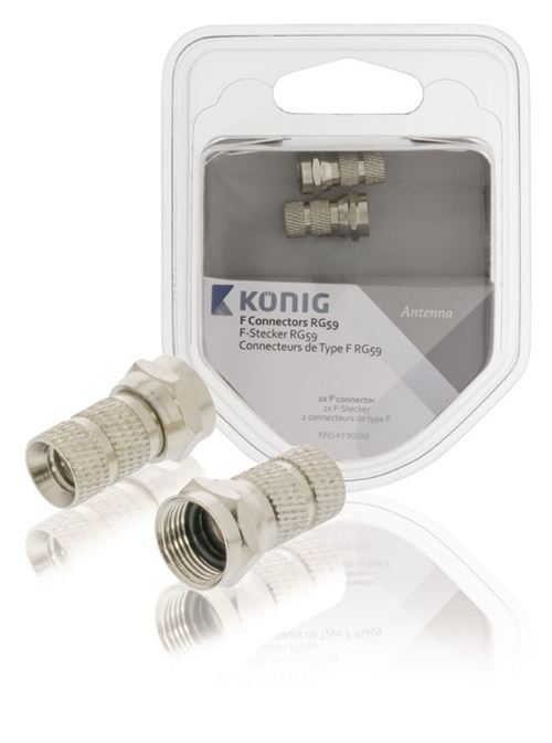 König KNS41903M Connecteur F Weatherproof Rg59 Mâle Métal Argent