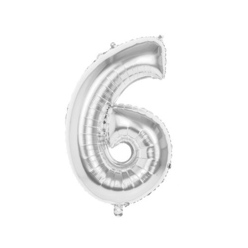 ballon argent alu chiffre 6