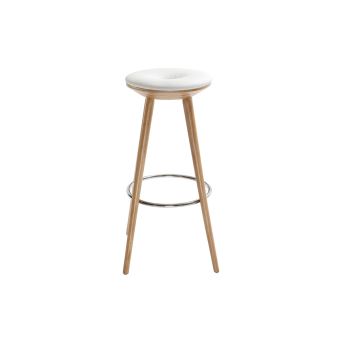 Tabouret De Bar Scandinave Blanc Et Bois Clair 79 Cm Nordeco Achat Prix Fnac