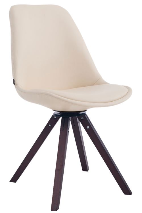 Chaise Calais pivotante pieds carrés en bois de chêne - Teinte Blanc - Couileur d'assise Bleu