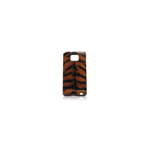 Coque de protection pelage tigre beige stries noires pour Samsung Galaxy SII I9100.