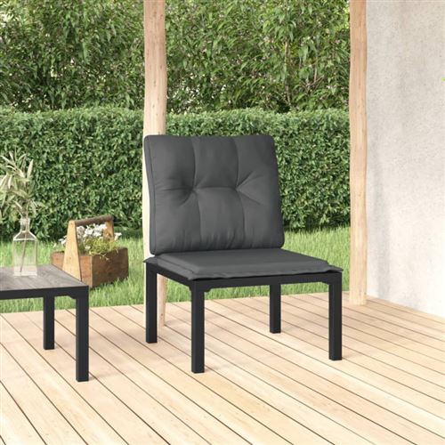 VIDAXL - Fauteuil de jardin - Résine tressée - Noir/Gris - Image 3