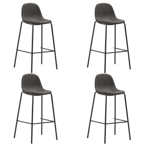 vidaXL Chaises de bar 4 pcs Gris foncé Tissu