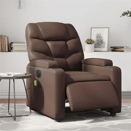 Vidaxl Marron Fauteuil Massage Électrique Similicuir - Image 3