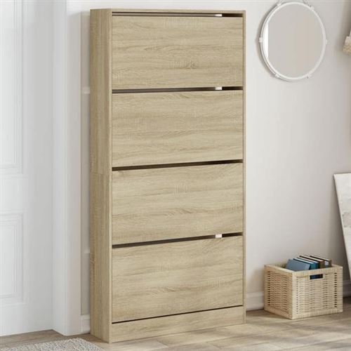 Vidaxl Armoire À Chaussures - Chêne Sonoma - Image 3