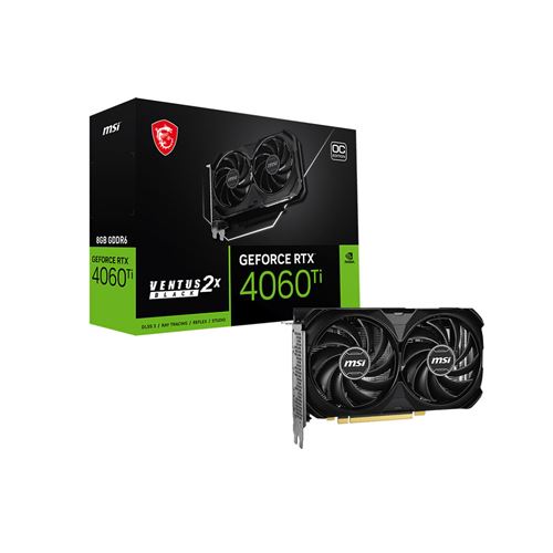 Msi Vga 8Gb Rtx4060Ti Ventus 2X Black E1 Oc 3Xdp/1 Hdmi Geforce Rtx 4060 Ti 8G Ventus 2X Black E1 Oc