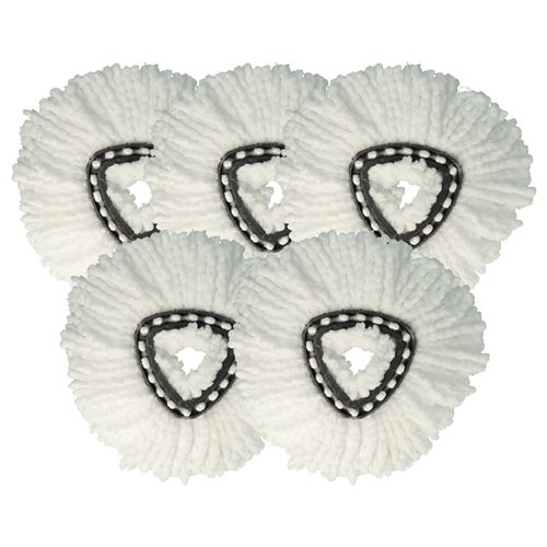 vhbw 5x Serpillères compatible avec Vileda EasyWring & Clean, EasyWring & Clean Turbo balai nettoyant - Tête de rechange, microfibre, blanc