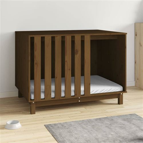 Comparer les prix de vidaXL Niche pour chien Marron miel 100x70x72 cm Bois de pin massif