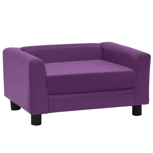vidaXL Canapé pour chien Bordeaux 60x43x30 cm Peluche et similicuir