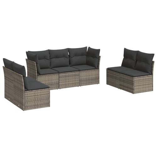 Non Communiqué Gris Salon De Jardin Vidaxl Avec Coussins 7 Pcs Tressée