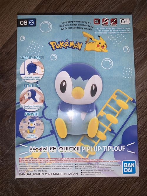 Bandai Hobby - Pokémon model kit - Figurine 8cm - Personnage Tiplouf / Piplup