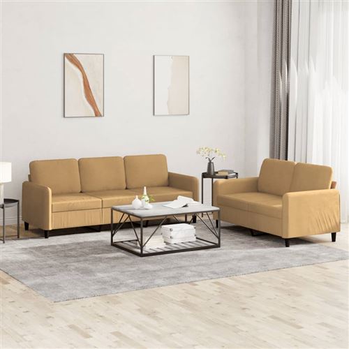 Non Communiqué Marron Vidaxl Ensemble De Canapés 2 Pcs Velours