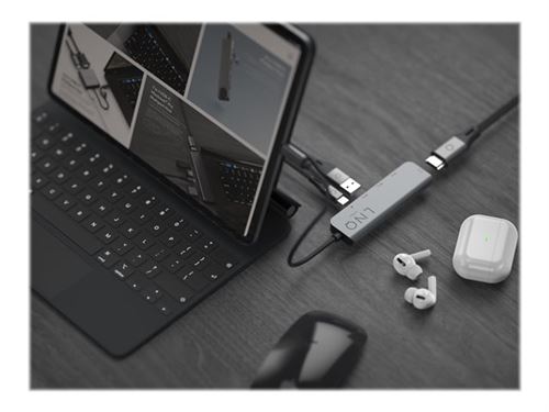 LINQ LQ48000 3 in 1 Multiport Hub - Station d'accueil - USB-C 3.1 / Thunderbolt 3 - HDMI