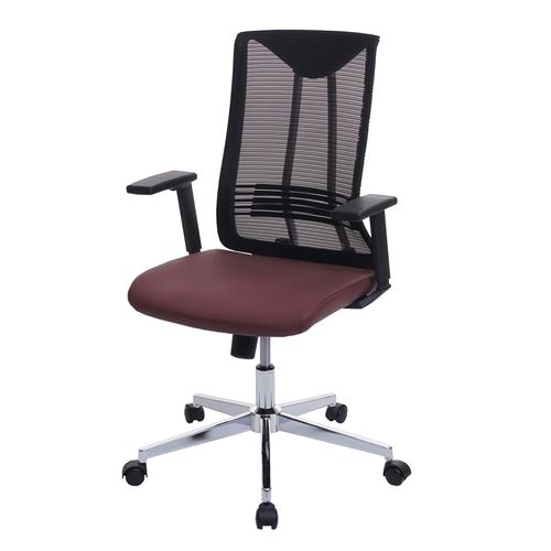 Chaise de bureau MENDLER HWC-J53 ergonomique similicuir bordeaux