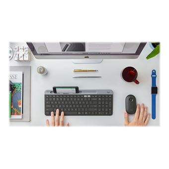 Logitech Slim Multi-Device K580 - Clavier - sans fil - Bluetooth, 2.4 GHz - Pan Nordic - graphite - 1
