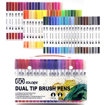 Ke de 60 Stylos marqueurs d'art à double pointe aquarelle Fineliner dessin peinture papeterie coloration Manga fournitures d'art - 1