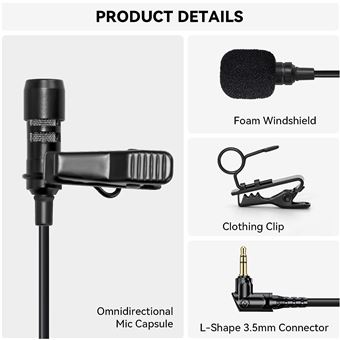 Hollyland Microphone Cravate Externe Filaire 3.5mm Omnidirectionnel pour  Système de Microphone sans Fil Lark Max (1-Paquet) - Microphone - Achat &  prix