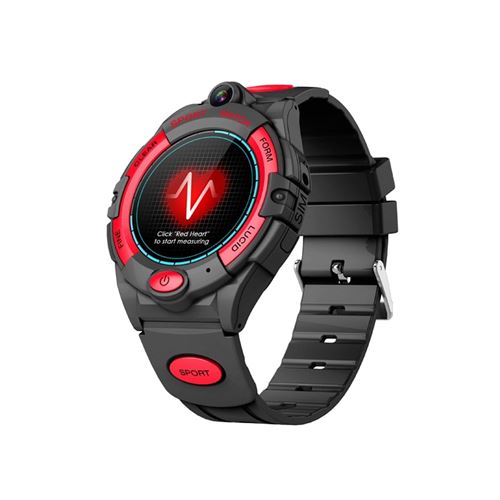 AVIZAR Montre Connect&eacute;e 4G GPS Cam&eacute;ra Waterproof IPX7 avec Boussole Eko Noir / Rouge 