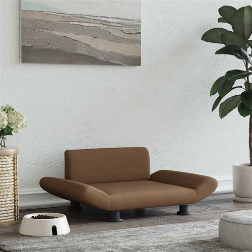 Vidaxl Lit Pour Chien Marron 70x45x28 Cm Tissu
