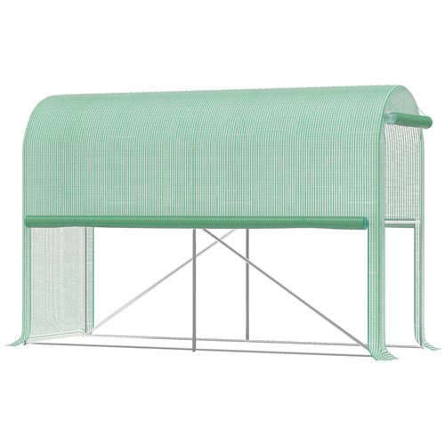 Invernadero de jardín Outsunny de polietileno, invernadero para balcón, lona reforzada, g/m², estructura de acero, puerta con cremallera, para flores, plantas, verduras, interior y exterior, 300 x cm,