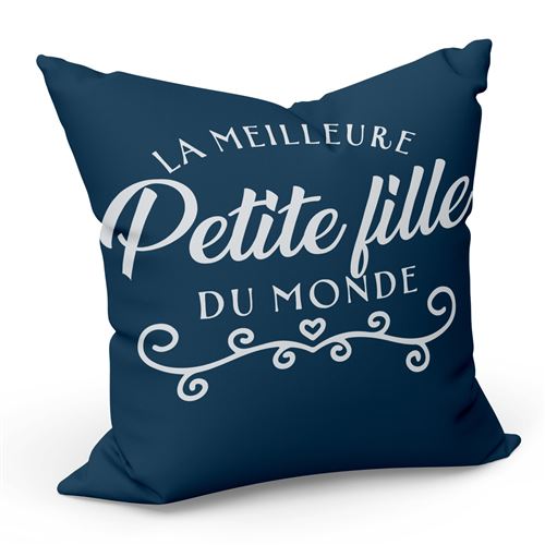 Fabulous Coussin Bleu La Meilleure Petite Fille du Monde [40x40 cm]