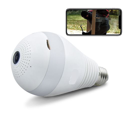 Yonis Ampoule Caméra Ip Panoramique À 360 Degrées Connectée Android Ios E27 Wifi + Micro Sd 4 Go - Image 3