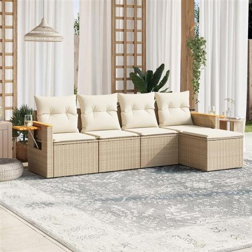 Non Communiqué Beige Salon De Jardin Modulable Vidaxl Resine Tressee 5 Personnes 55 X 62 X 69 Cm 5 Pieces