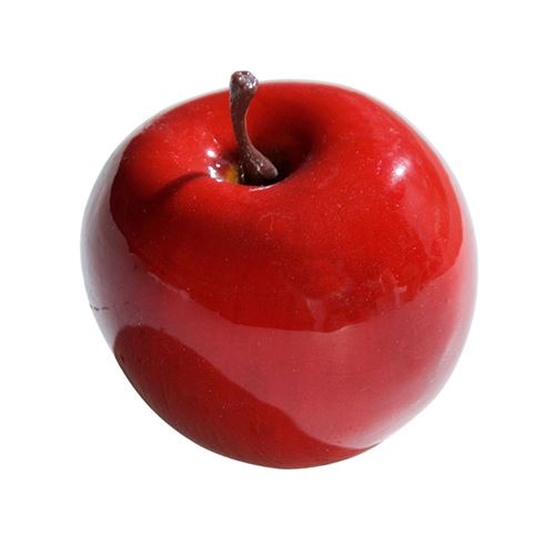 pomme artificielle 7.5cm rouge brillant - 25235-02