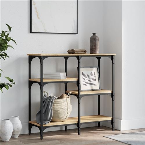 vidaXL - Table Console - Style Industriel - Chêne Sonoma - Bois d'ingénierie - Image 2