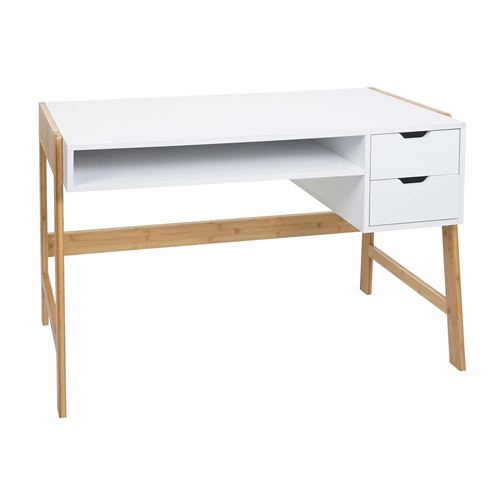 Mendler Blanc Bureau En Bambou - Image 2