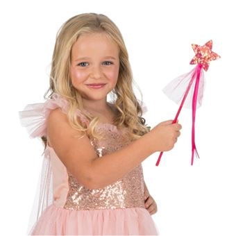 baguette fée étoile sequins réversibles 34cm rose - générique 13477 - 1